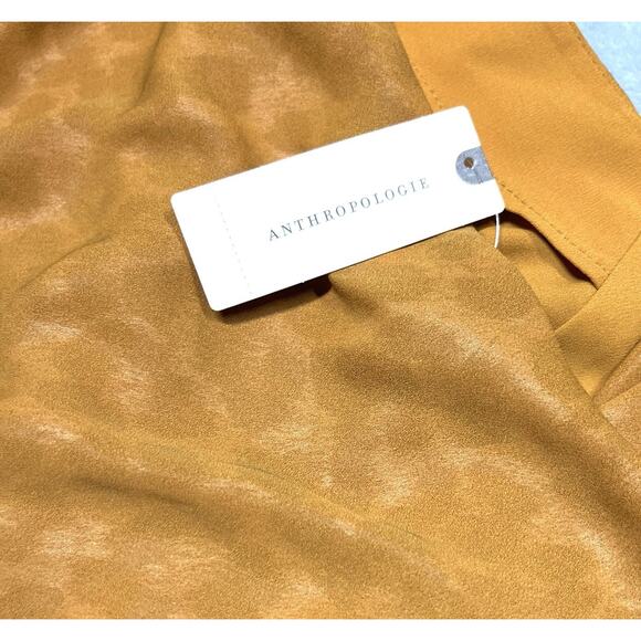 Anthropologie Current Air XS Tie Open Back Wrap Blouse Golden Leopard Print NWT - Picture 6 of 13